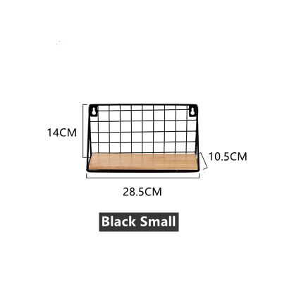 Étagère murale de séparation en maille de fer, minimaliste, nordique, créative, décoration murale suspendue, petite étagère, présentoir Non marquant: Black Small