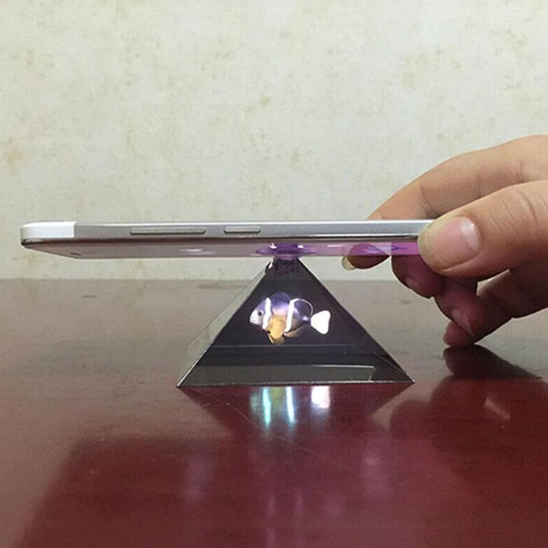 Holografisk projektor 3d hologram pyramid display projektor video stativ universal för smart mobiltelefon