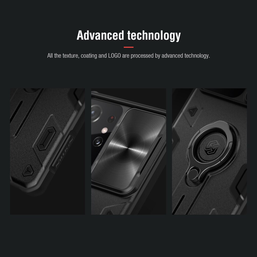 Voor Samsung S21 Ultra Case Behuizing Nillkin Slide Camera Bescherming Cover Voor Samsung Galaxy S21 Plus S21 + Ring Stand houder