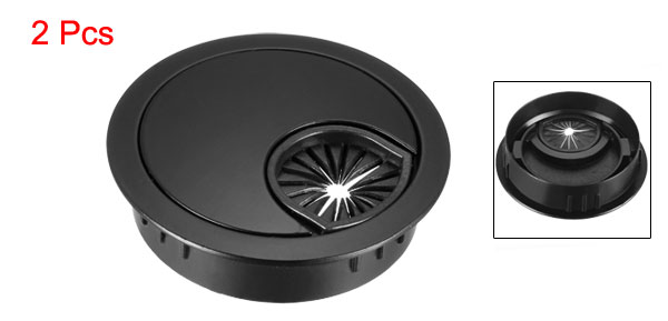 uxcell 2pcs Cable Hole Cover 50-80mm Zinc Alloy Desk Grommet for Wire Organizer Bright Silver/Black/Bronze/Sliver/Red Bronze: Black 50mm