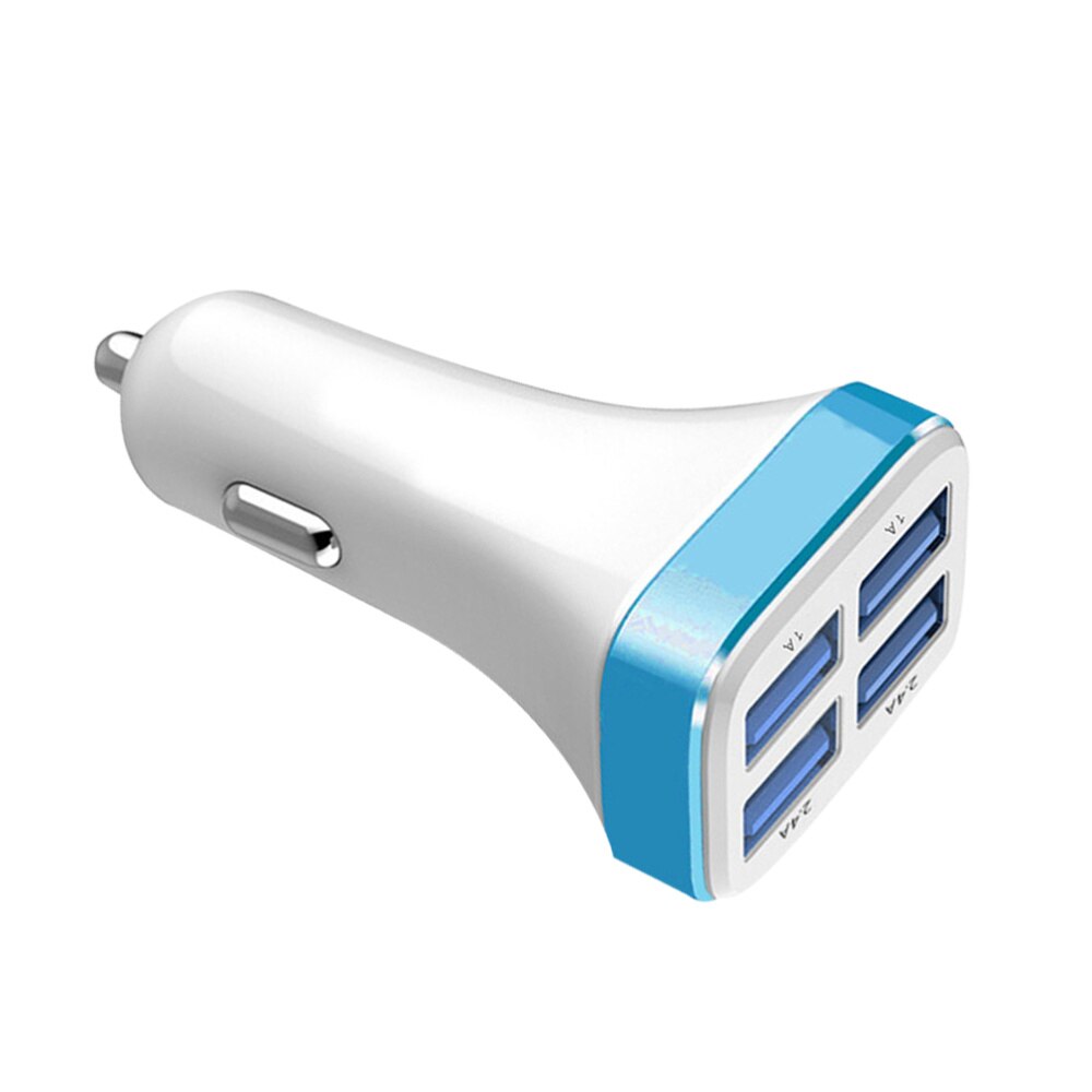 1 Pc 2.4A 4 Usb Poorten Socket Multi Functie Auto Telefoon Oplader (Zwart En Zilver): As Shown 5