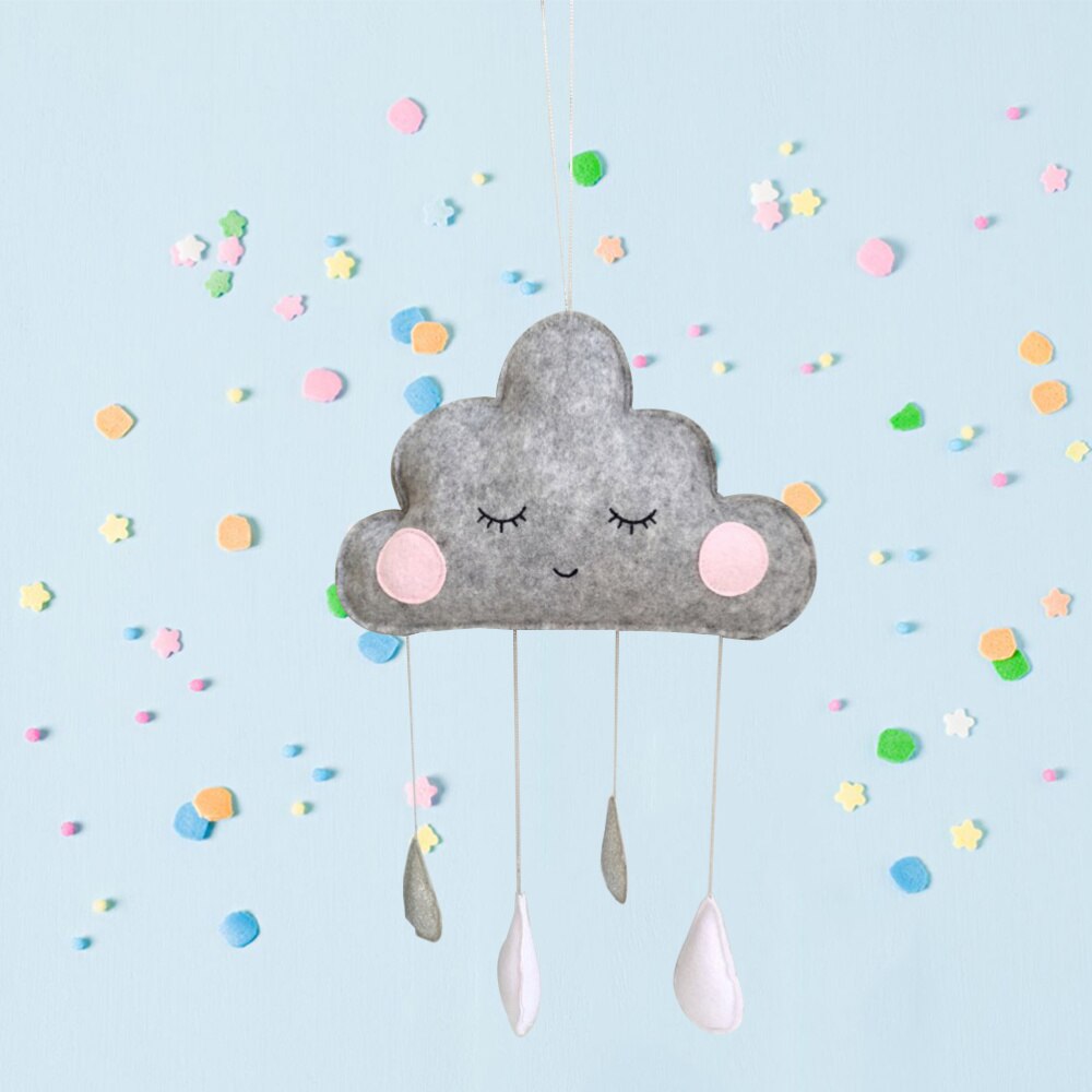 Regendruppel Hanger Nordic Wind Vilt Cloud Raindrop Hanger Kinderkamer Tent Decoratie Fotografie Prop Muur Opknoping (Grijs)