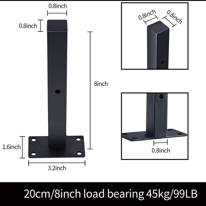 Zware Plank Beugels 8 Inch Zwart, Staal Drijvende Muur Plank Beugel Ondersteunt Voor Home Decor, muurbeugel 4 Pack