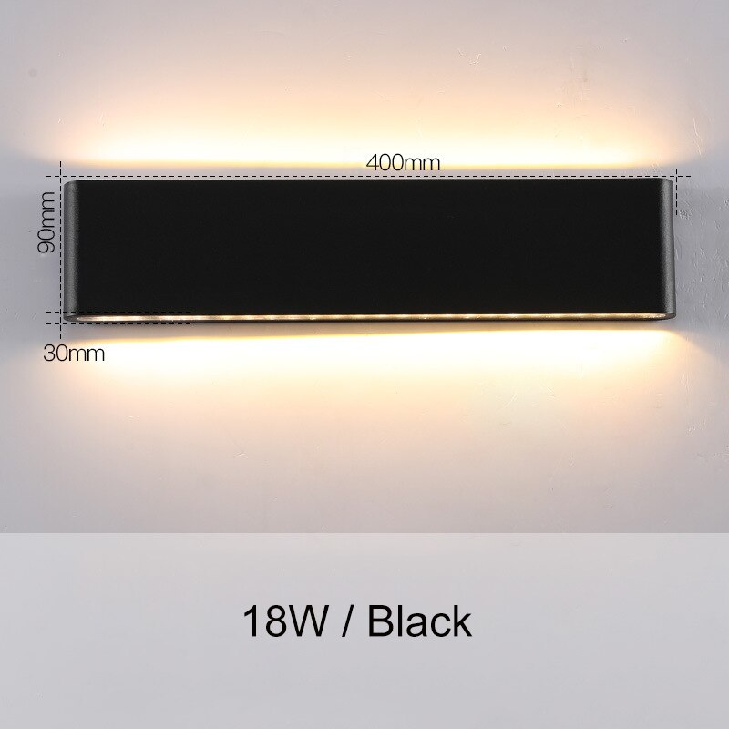 Moderne vandtæt udendørs 18w led væglampe  ip65 aluminium op og ned væglampe have veranda sconce lys 110v 220v zbw 0011