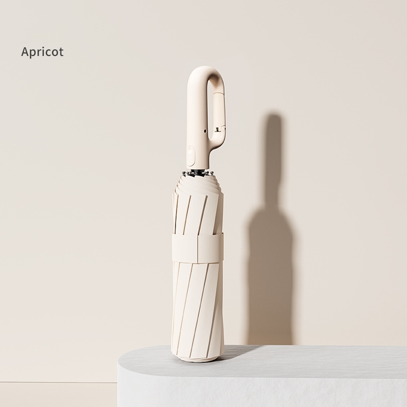 Extra Large Reinforced Wind-resistant Rain-resistant Dual-purpose UV-resistant Fully Automatic Ring-buckle Umbrella: Red