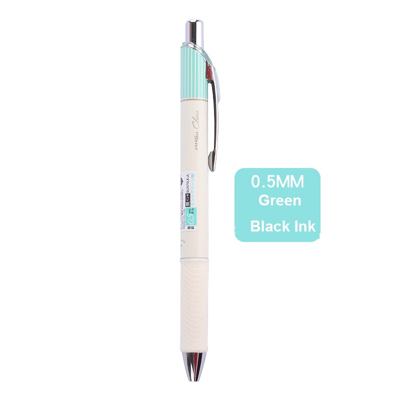 Pentel Energel Gel ink Needle Tip Pens 0.5 mm Bln75 Retractable Fine Line Liquid Quick Drying Smooth Writing Black Ink School: BLN75L Green
