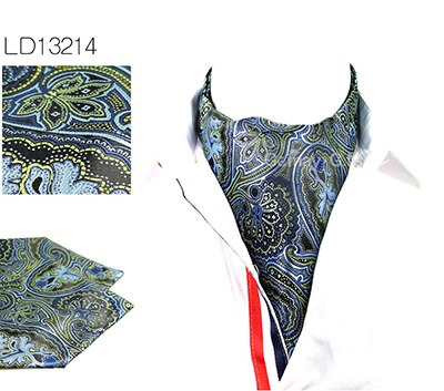 Män vintage prickigt bröllop formell kravat ascot scrunch själv brittisk stil gentleman siden hals slips lyx: Ld13214