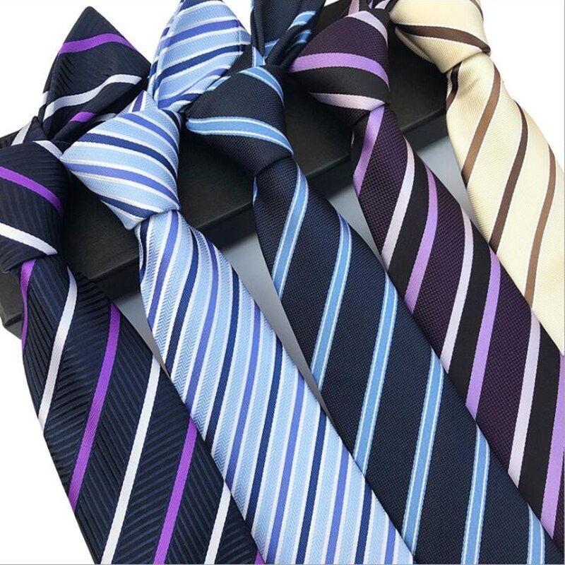 Gusleson 8Cm Mannen Zijden Stropdas Effen Plaid Gestreepte Stropdassen Voor Mannen Formele Zakelijke Bruiloft Accessoires Stropdas Voor Man Party