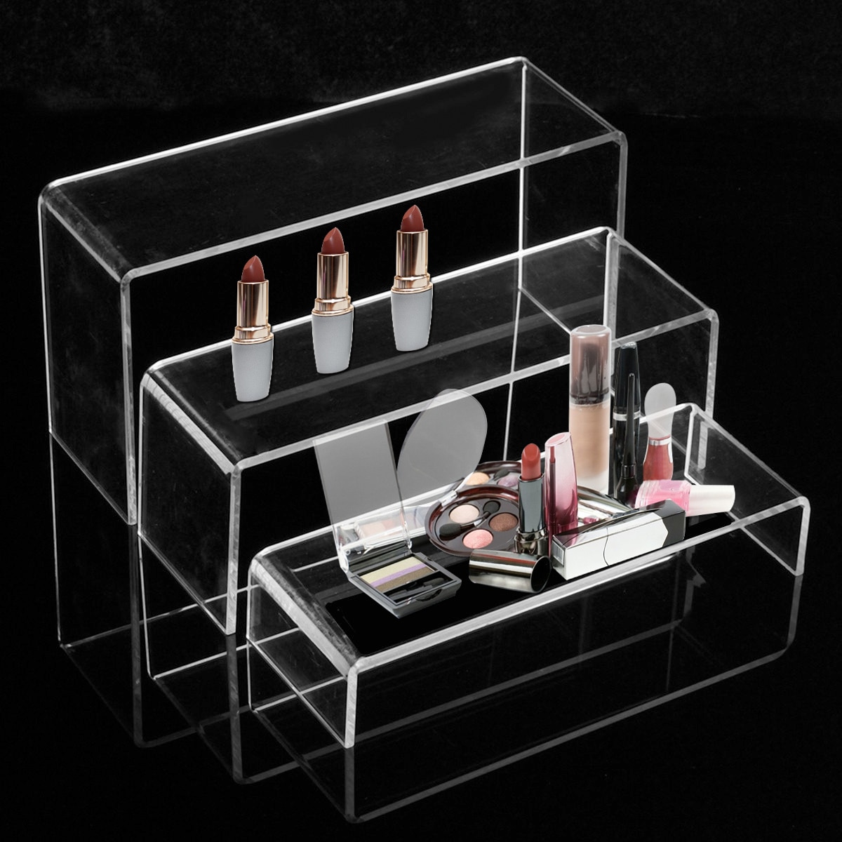 3 Tier Clear Acrylic Display Stand Multi-functional Shoe Storage Rack Shoe Display Racks Watch Cosmetics Display Holder