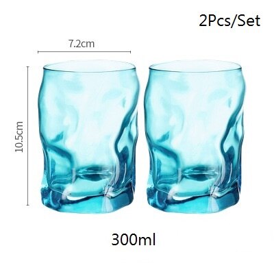 2 Stks/set Wave Multicolor Glas Thuis Bar Party Drink Kopjes Koffie Whisky Xo Bier Melk Cool Thee mok Minnaar: 162