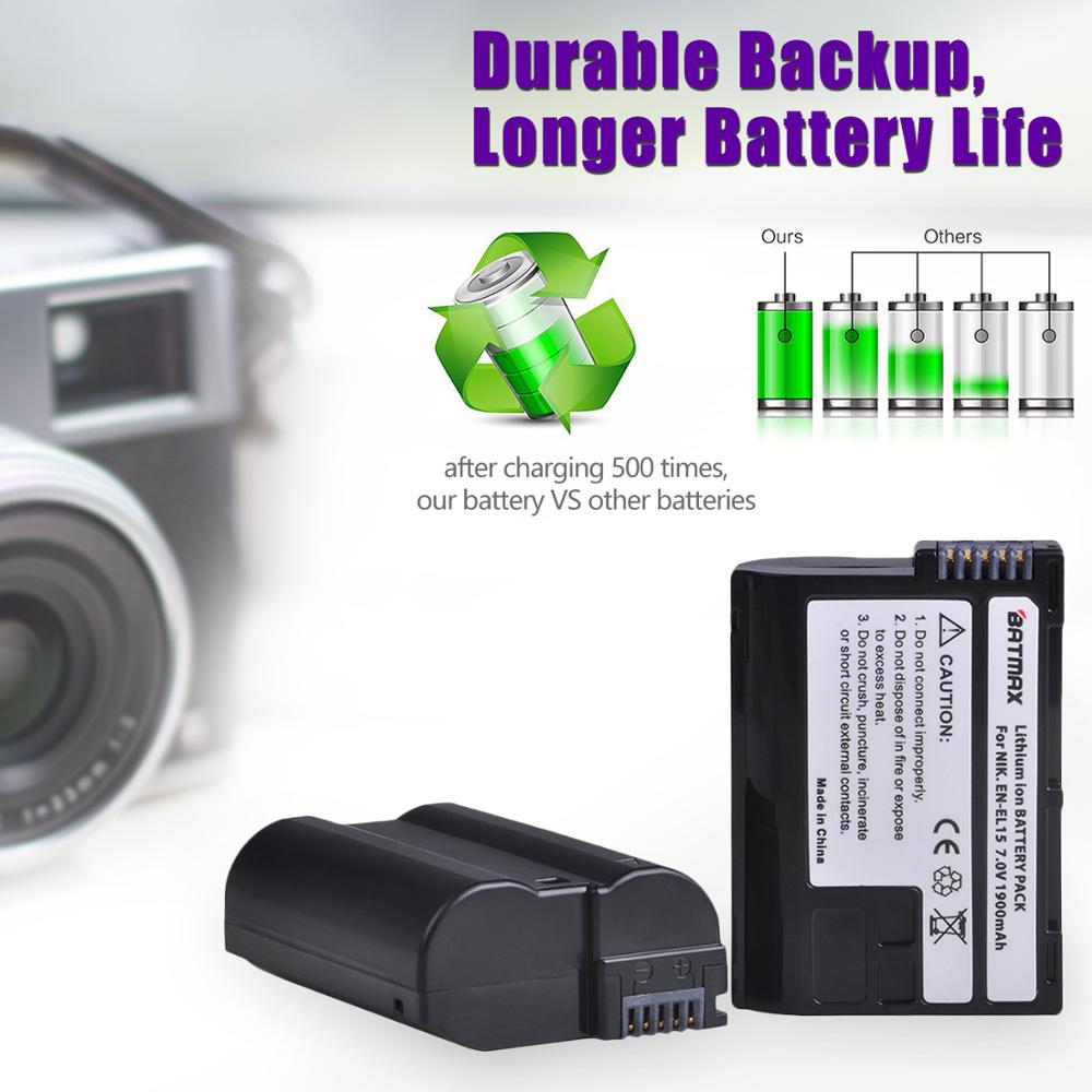 4X EN EL15 EN-EL15A ENEL15 EN-EL15 Batterie + LED USB Ladegerät für Nikon D500 D600 D610 D750 D7000 D7100 D7200 d800 D800E D810