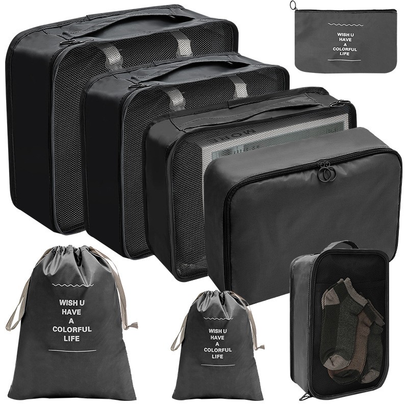 Bags for Travel Luggage Organizer Waterproof Wash Bag Clothes Bags Accessories Suitcase Organizer Storage 7/8PCS Organizer: light yellow