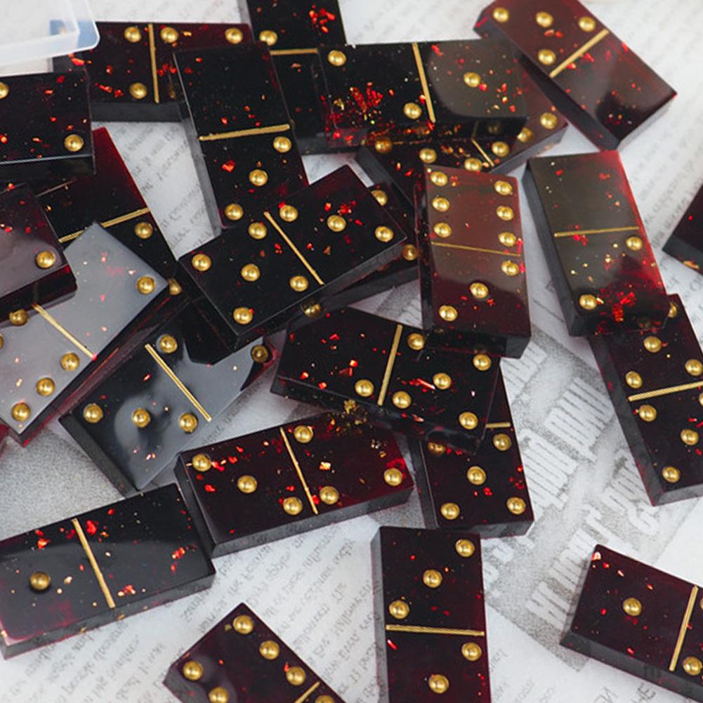 Moldes de silicona de dominó hechos a mano, cabujones para hacer tableros, manualidades, dijes, decoración, 2 uds.