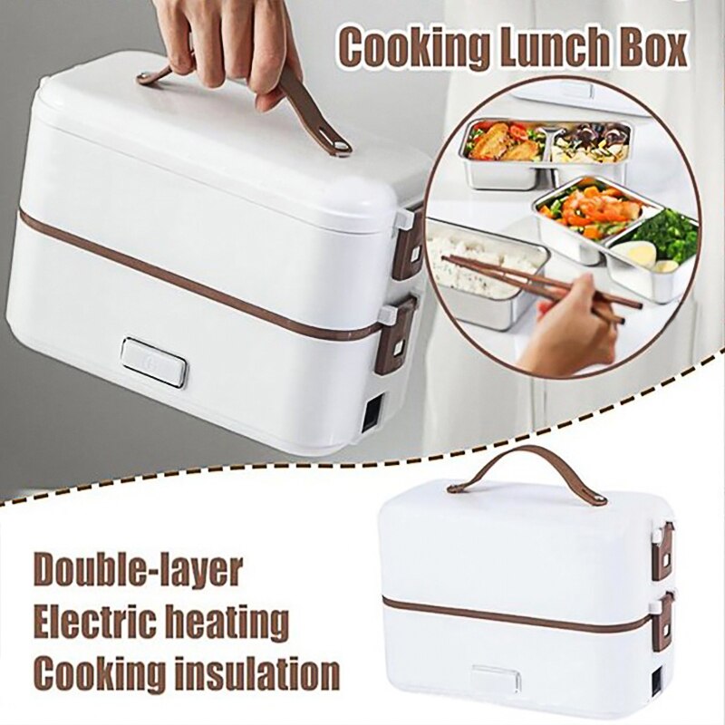 220V Double-layer Electric Microwave Heating Lunch Box Food Storage Container Portable Electric Heating Insulation Microwave Box