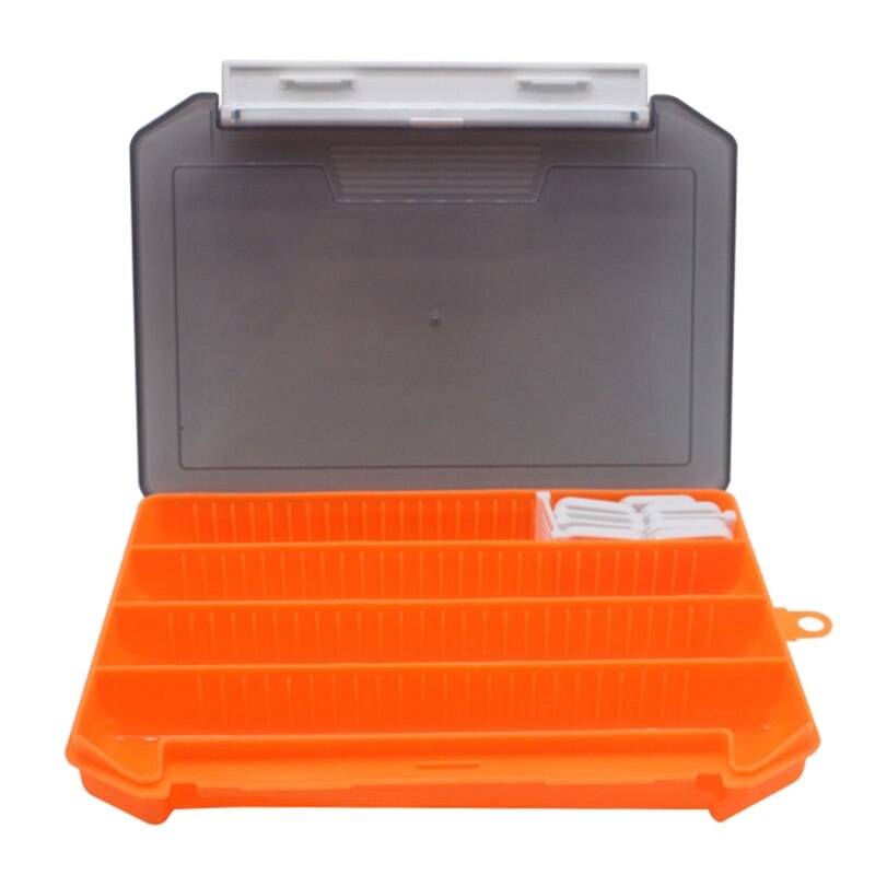 Fishing Tackle Box Storage Tray with Removable Dividers Fishing Lures Hooks Case