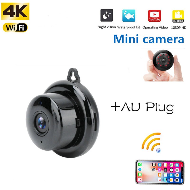 Home V380 2.1mm Lens 1080P Wireless Mini WIFI Night Vision Smart IP Camera Auto Onvif Monitor Baby Monitor Surveillance: AU  plug