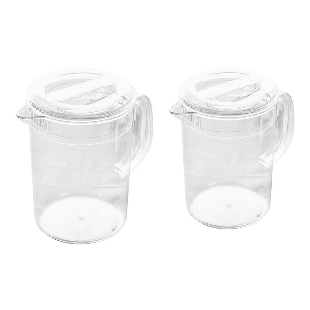 2 Pack Acrylic Pitcher for Water Tea Lemonade Beverage Storage 1.5L 2L