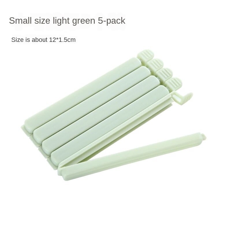 5 stk madpose clips 2 størrelser husholdning mad snack opbevaring tætning forsegling pose clips sealer klemme mad tæt klip forsegling køkkenværktøj: Lille grøn 5 pakker