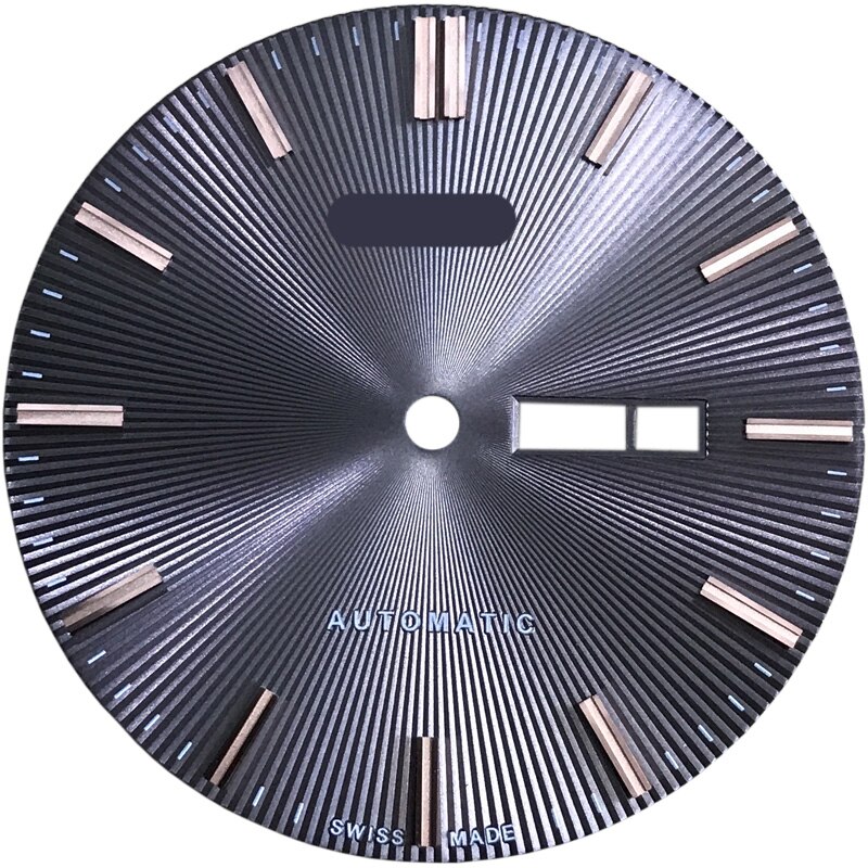 37.2Mm Wijzerplaat Handen Voor M024630A Mannen Mechanische M024 Horloge Tekst Horloge Accessoires M024630 Reparatie Onderdelen: Grey rose gold dial