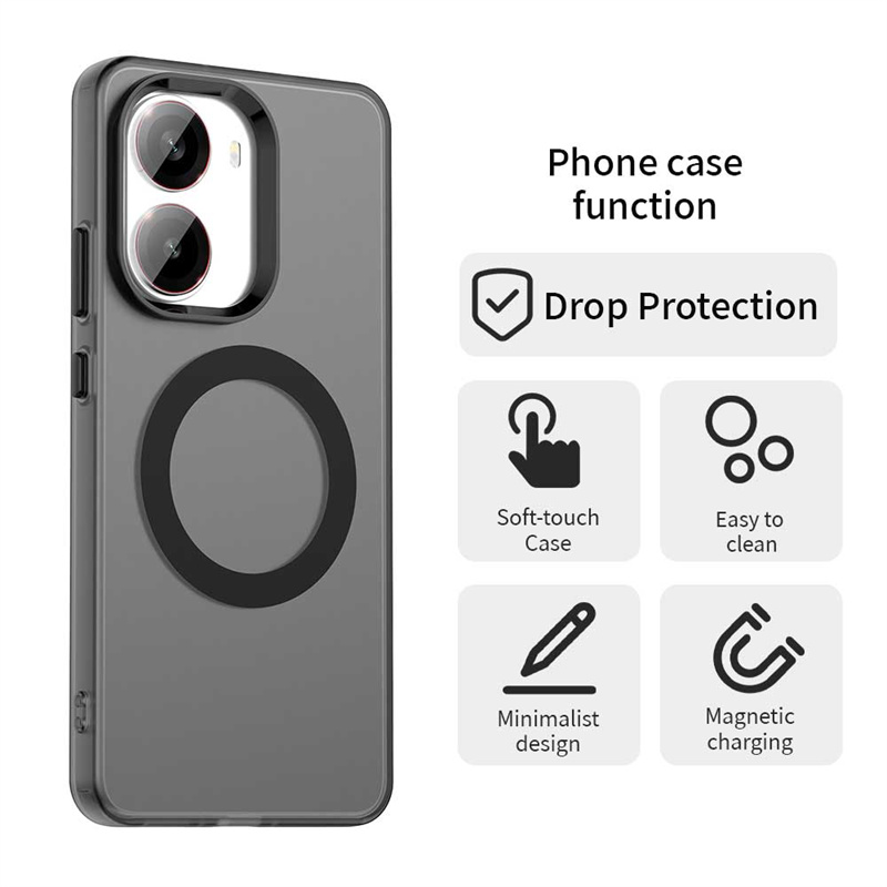 Matte Magnetic Back Cover For Xiaomi Poco X7 Pro 5G PC Soft Frame Magsafe Wireless Charging Case For Pocco Poko Little X7 X 7Pro