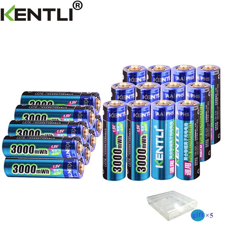 KENTLI AA aa 1,5 v 3000mWh Polymer Lithium-li-Ion akkus batterie + 4 Schlüssel Lithium aa ladegerät