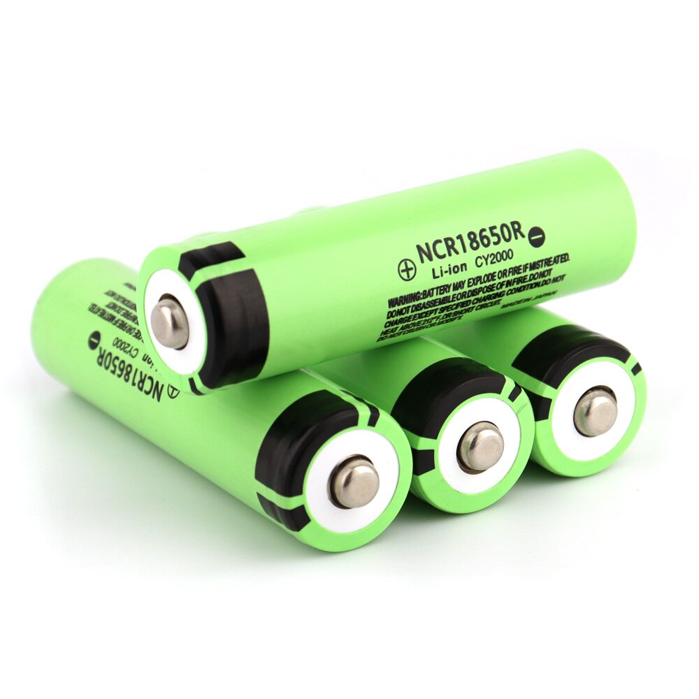 Batería recargable de litio para linterna NCR18650R, 100% V, 3,7 mAh, 2000 Original, botón superior, novedad 18650