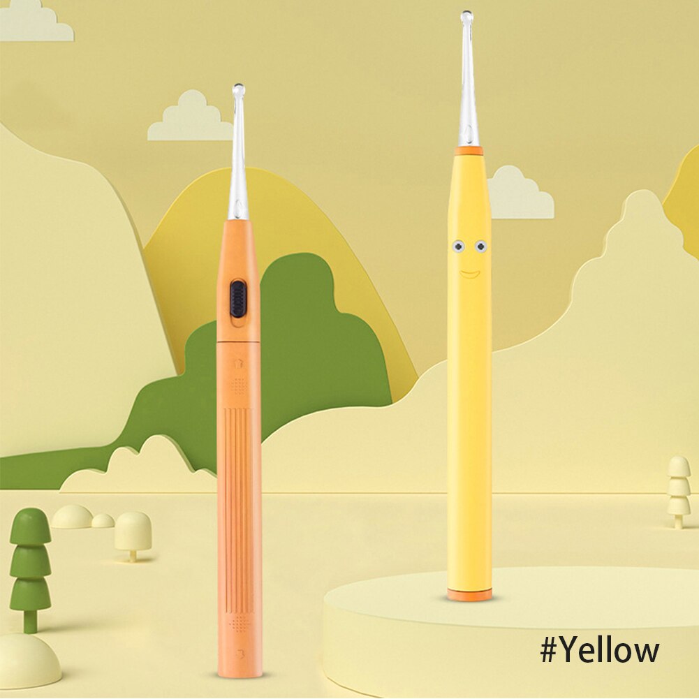 Cure-oreilles en silicone pour bébé, cure-oreilles lumineux, élimination de la cire, Curette légère, doux, soins de santé: Yellow