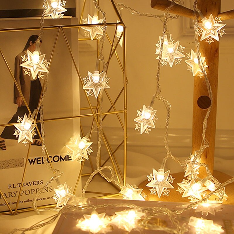 Guirnalda de luces LED con forma de luna y estrella para Navidad, cortina de luces de hadas para el hogar, de año , decoración de vacaciones y bodas, 3,5 M: A4-1.5M