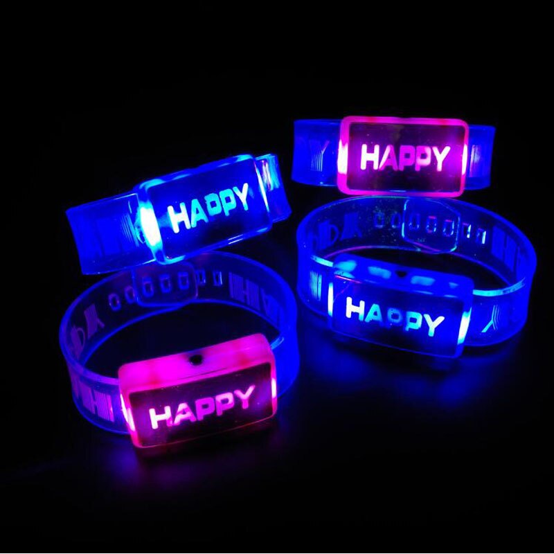 1 Pc Luminous Flashing Led Bracelet Festival Rave Glow Bangle Led Lighting Up Toys Party Favors Glow Party Supplies