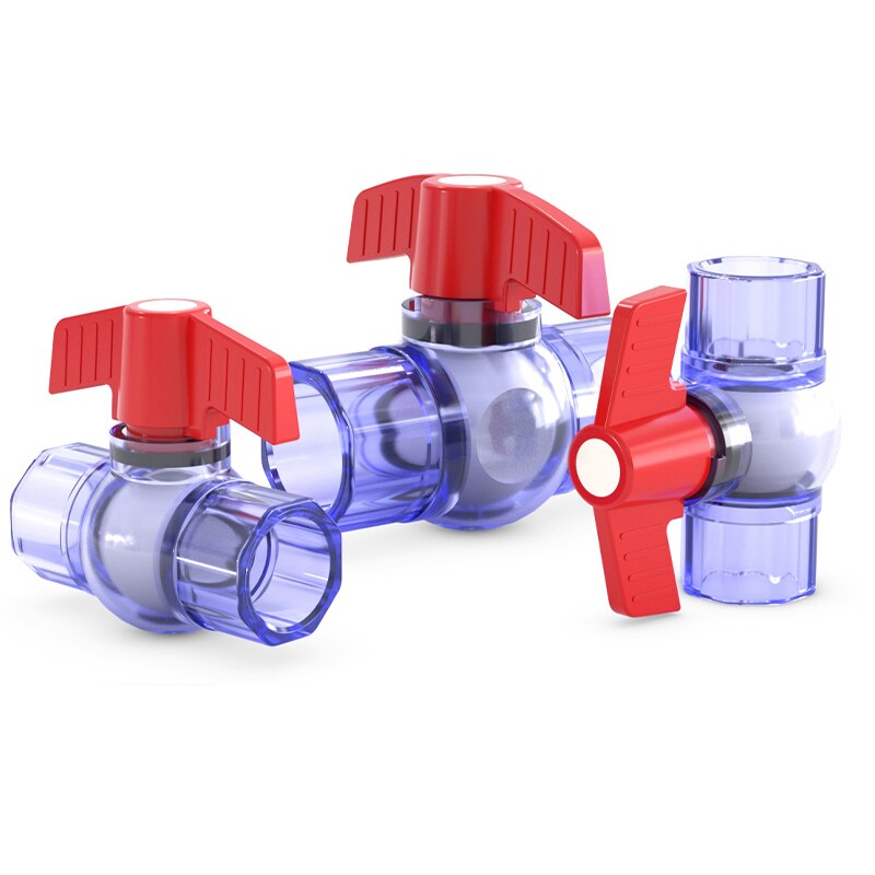 PVC transparent ball valve valve switch gate valve water valve aquarium 20 fittings 25 fish tank 4 minutes 6 minutes 1 inch