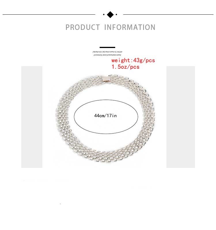 Exaggerated Cuban Chunky Thick Chain Necklace Women Big Iron Metal Silver Color Necklace Neck Jewelry Steampunk Men