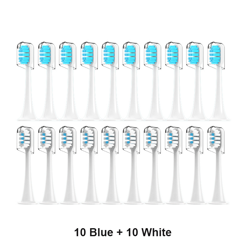 For xiaomi Mijia T300/T500/T700 Sonic Electric Toothbrush Heads Replaceable Refill Nozzles 4 Colors with Anti-Dust Caps 4/20Pcs: Red