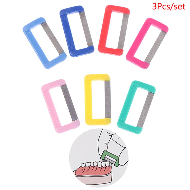 3Pcs/set Teeth Polishing Strip Dental Orthodontic Interproximal Enamel Reducted Oral Care tool Random Color