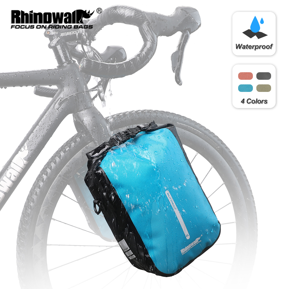 Rhinowalk bolsa para garfo dianteiro de bicicleta, à prova d'água, 4l-6l, liberação rápida, para mtb, bicicleta de estrada, scooter, ciclismo, bolsa de ombro, armazenamento