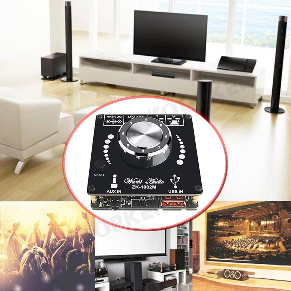 Bluetooth 5.0 TPA3116D2 cyfrowy płyta wzmacniacza Audio zasilania wzmacniacz Stereo kino domowe AUX 502H 1002M 502M 100 wx2 50 wx2