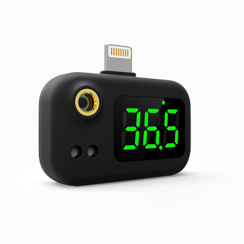 Termómetro para la frente, instrumento de medición rápida para Android e IOS, tipo C: Black IP