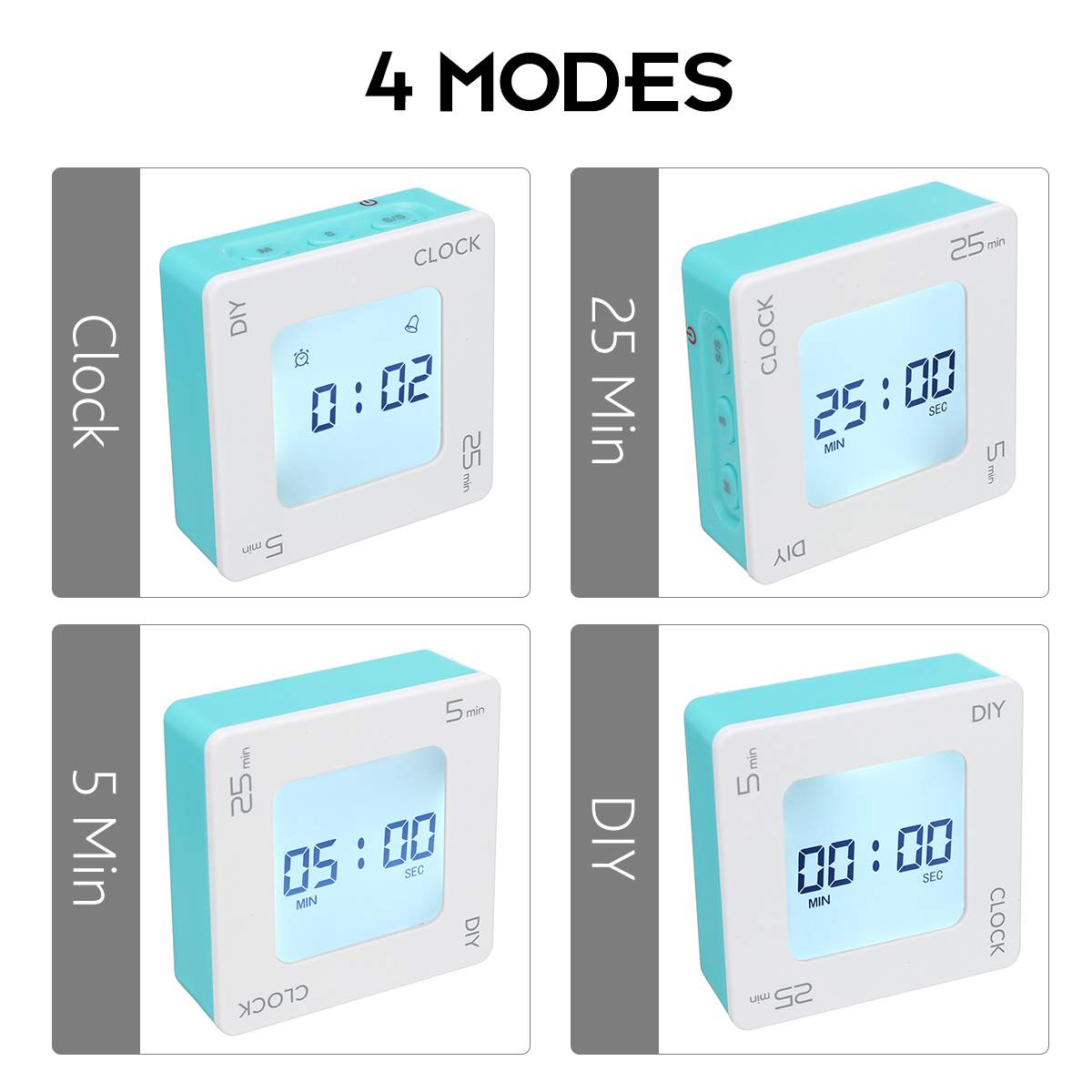 7 Color Digital LCD Alarm Clock Flip Vibration Reminder Timer Snooze Countdown Quartet Alarm Clock DIY Time Management