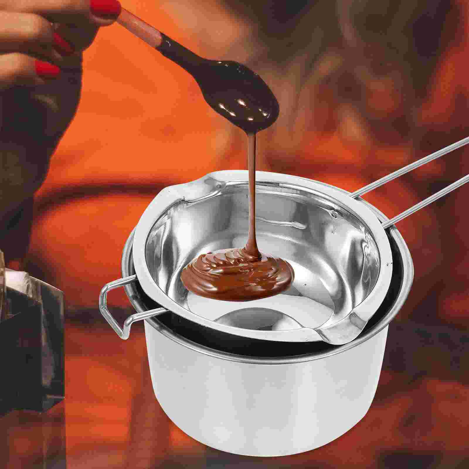 1 Set Dubbele Boiler Pot Chic Mooie Fijne Chocolade Melting Pot Wax Smelten Pot Roestvrij Staal Chocolade Pot Kaas Smelten pot