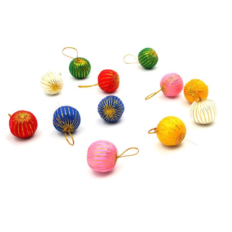 12 Stuks Mini Veelkleurige Kerstballen Kerstballen Party Kerstboom Decoraties Opknoping Ornament Decor