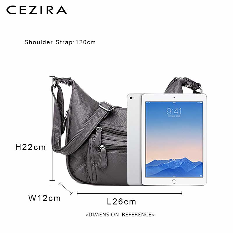 Cezira casual couro do plutônio hobos para as mulheres lavadas couro vegan funcional crossbody bolsas femininas sacos de ombro diário