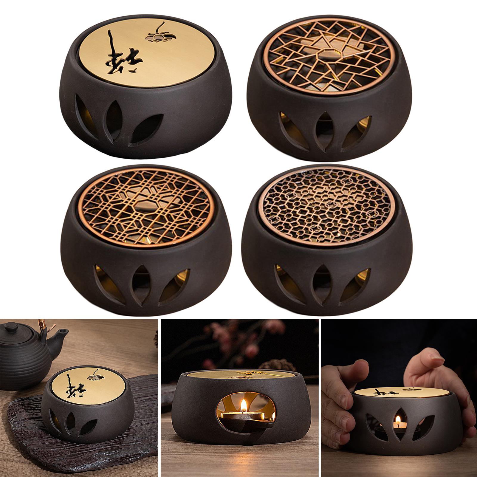 Teapot Warmer with Candle Holder, Ceramic Warmers Tea Pot Heater, Easy to Clean for Kitchen, Indoor and Outdoors