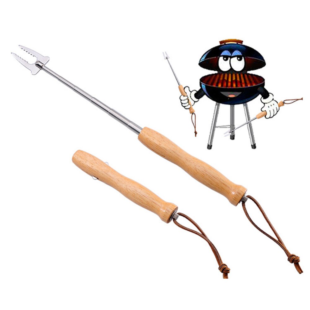 Brochettes de torréfaction à la guimauve bâtons rétractables pour brochette de feu de camp