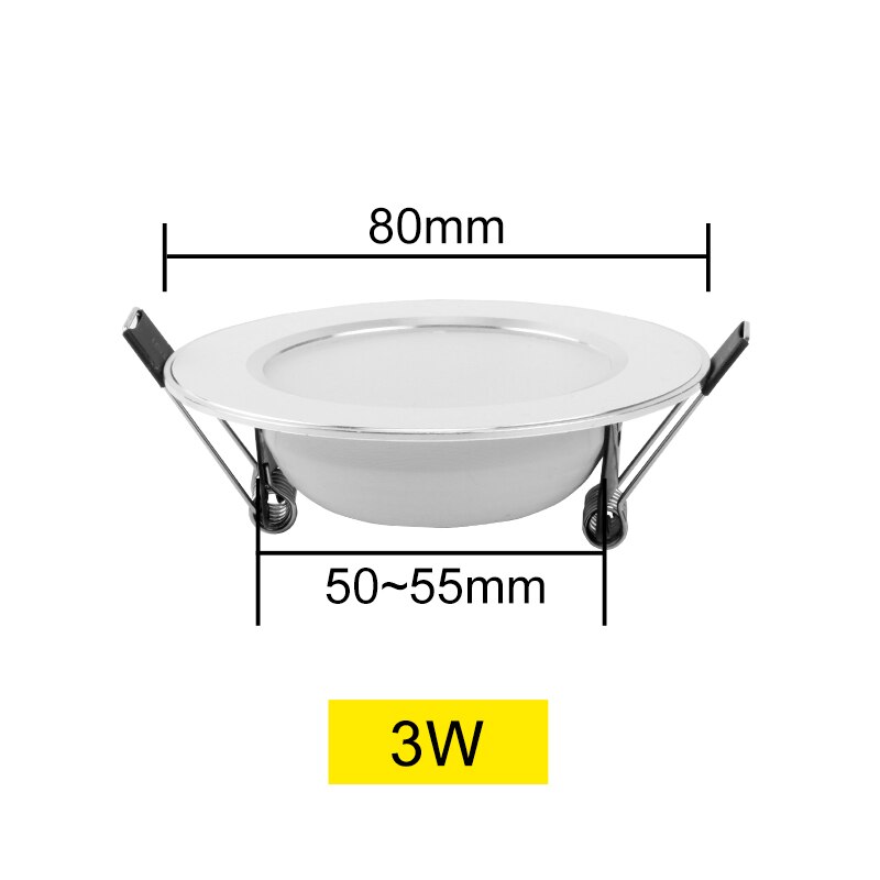 Led-alasvalo 3w 5w 7w 9w 12w 15w 220v 230v 240v pyöreä upotettu lamppu led-lamppu makuuhuone keittiö sisä led-valaistus: 3w / Lämmin valkoinen