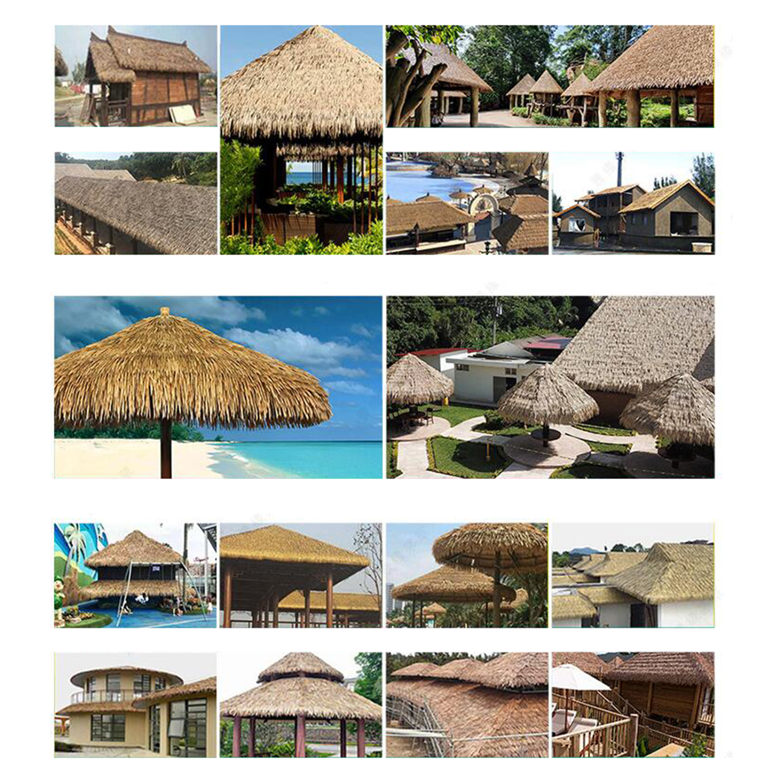 Gras Kunstriet Dakbedekking Voor Buitentuin Patio Paraplu Cover 1M X 50Cm Stro Dak Rieten Dak Simulatiepaneel Palm Riet