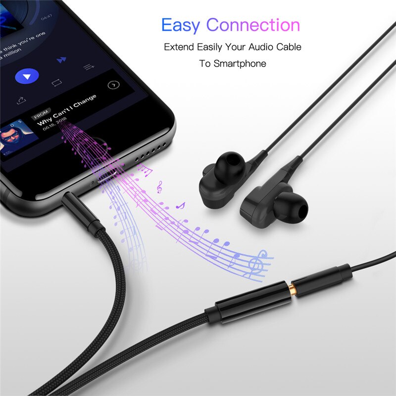 3.5Mm Aux Jack Audio Verlengkabel Man-vrouw Hoofdtelefoon Kabel Hoofdtelefoon Extender Aux Kabel Voor Auto Oortelefoon Speaker