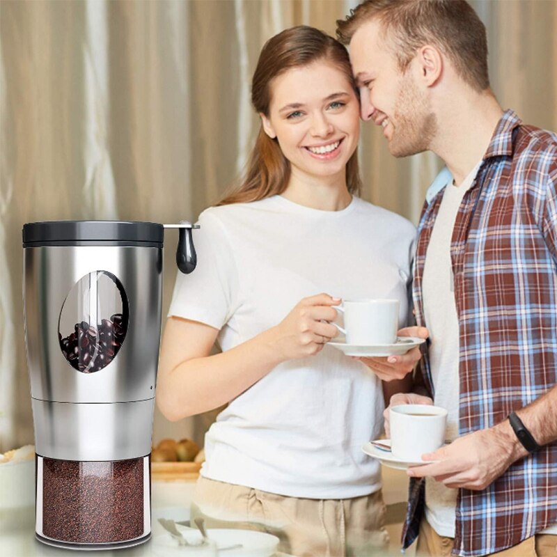 Hand-Cranked Coffee Grinder with Folding Handle Stainless Steel Coffee Grinder