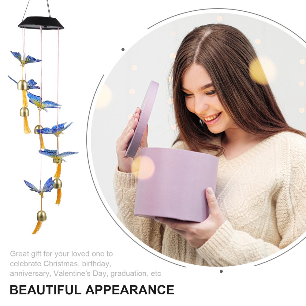 Wind Bell Lamp Outdoor Opknoping Tuin Vlinders Wind Chime Lamp Decoratie