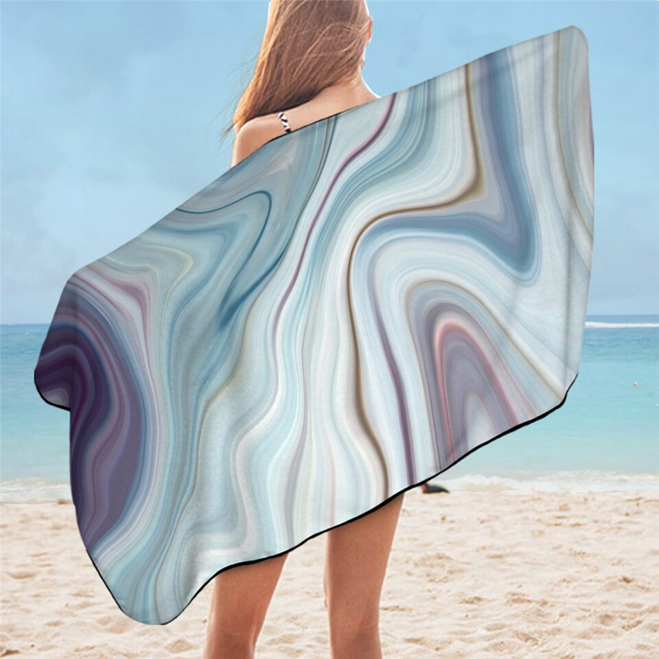 Beddingoutlet marmeren luxe badhanddoek regenboog microvezel strandlaken rotssteen trendy picknickmat 75 x 150 kleurrijke dunne deken: 2