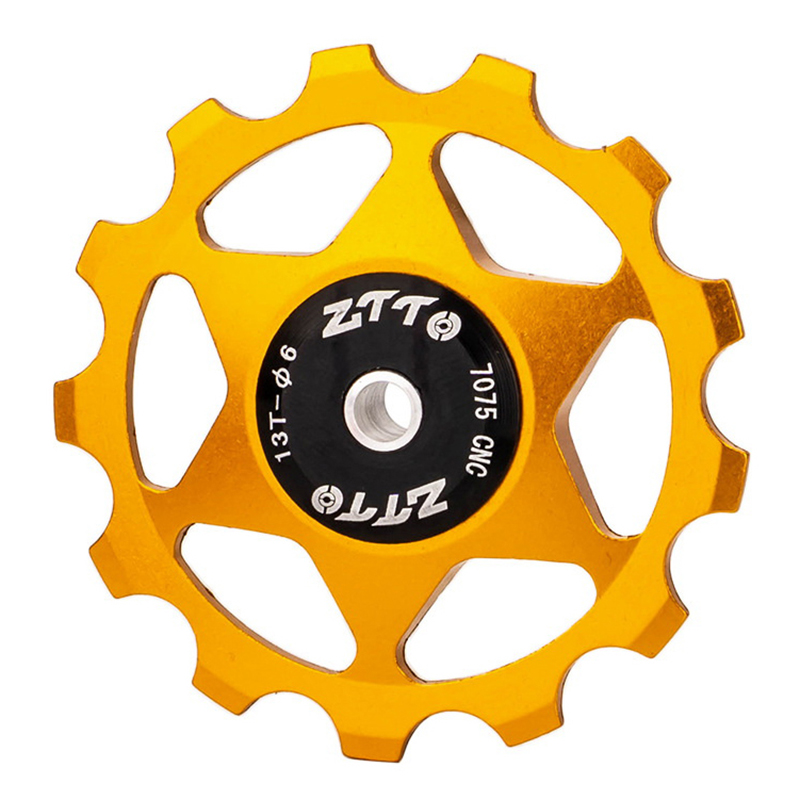 Bicycle Rear Derailleur Jockey Wheel 13T Aluminum Alloy Sealed Bearing Pulley AL7075 CNC Road Bike Guide Roller Idler 4/5/6MM: green