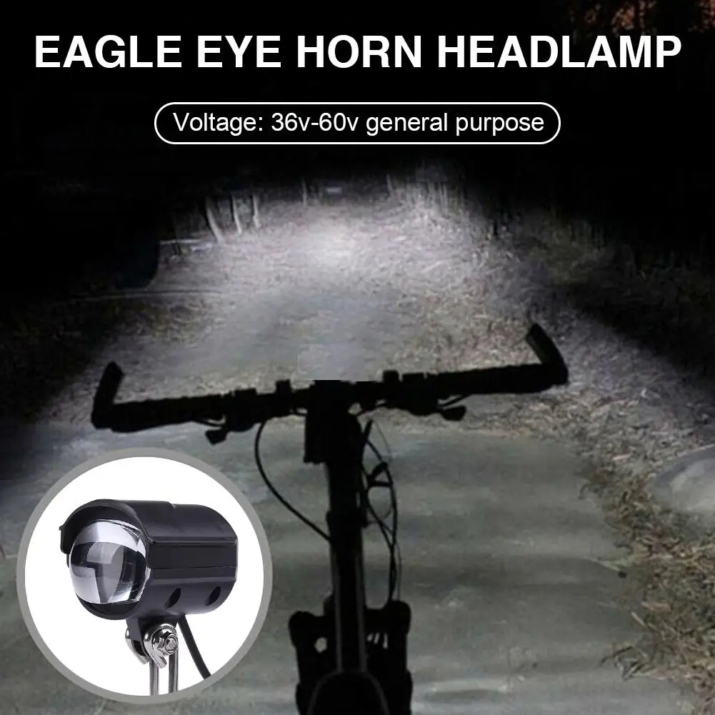 Elcykel LED Framlampa E-Bike Cykel 2-i-1 Vattentät Horn Strålkastare Biking Bärbar Dammätet Cykeldelar